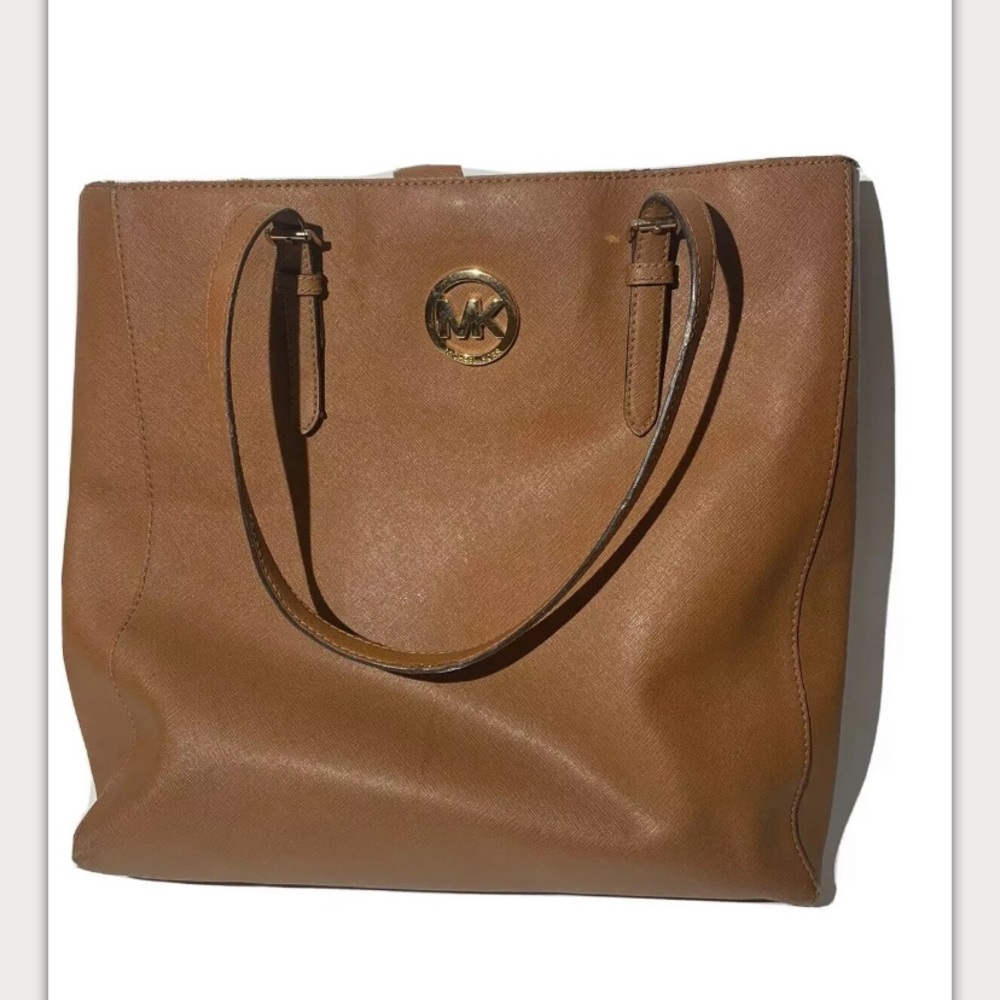 Michael Kors Brown Saffiano Tote.